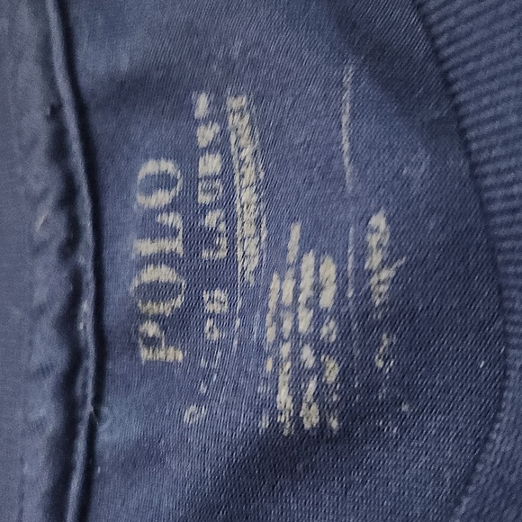 POLO Ralph Lauren Navy Blue T Shirt with White RL logo.  Size M/L Unisex - Picture 2 of 4